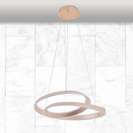 Lustră suspendată pe cablu GLOW, LED 75W, 230V, 4000K, Ø 60 cm, auriu