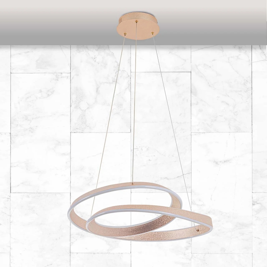 Lustră suspendată pe cablu GLOW, LED 75W, 230V, 4000K, Ø 60 cm, auriu