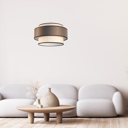 Lustră suspendată pe cablu GRACE 1xE27/60W/230V Ø 40 cm crem/gri