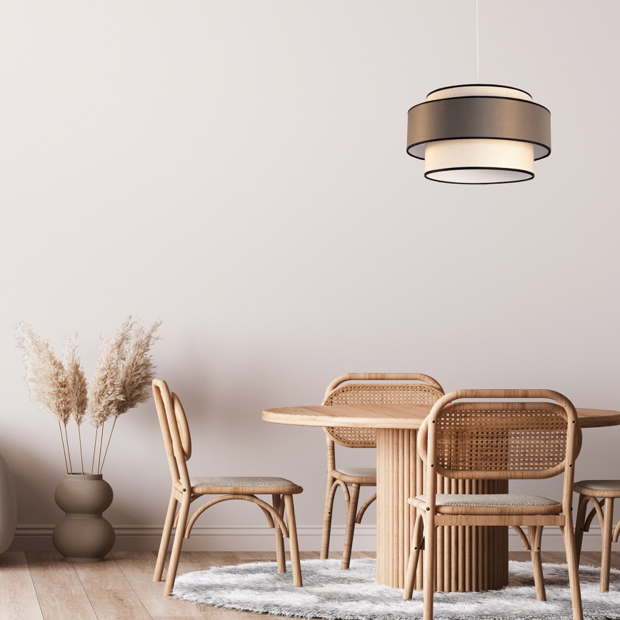Lustră suspendată pe cablu GRACE 1xE27/60W/230V Ø 40 cm crem/gri