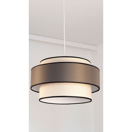 Lustră suspendată pe cablu GRACE 1xE27/60W/230V Ø 40 cm crem/gri