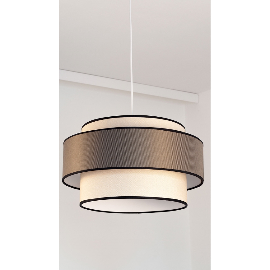 Lustră suspendată pe cablu GRACE 1xE27/60W/230V Ø 40 cm crem/gri
