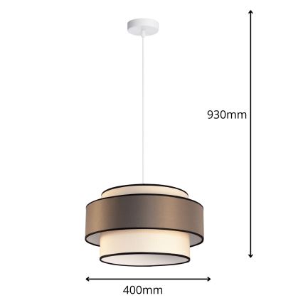 Lustră suspendată pe cablu GRACE 1xE27/60W/230V Ø 40 cm crem/gri