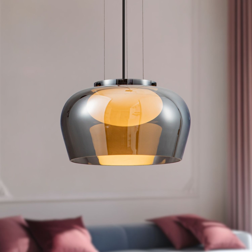 Lustră suspendată pe cablu INSIEME 1xGX53/10W/230V, diametru 35 cm, negru fumuriu