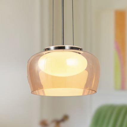 Lustră suspendată pe cablu INSIEME 1xGX53/10W/230V, Ø35 cm, bej fumuriu