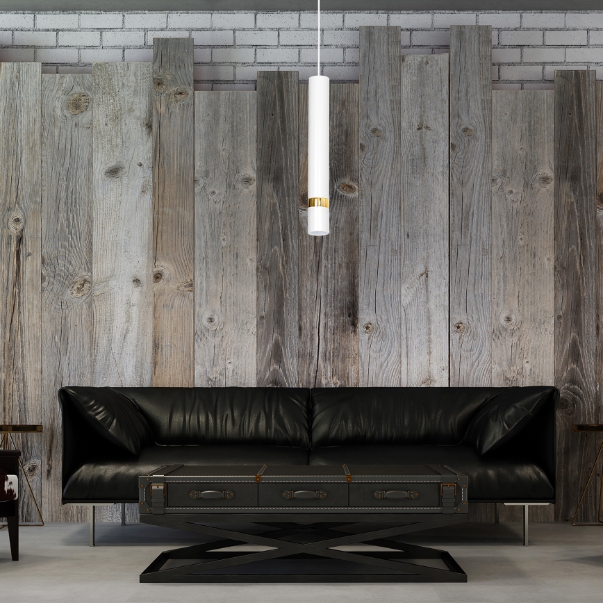 Lustră suspendată pe cablu JOKER, 1xGU10/25W/230V, alb/auriu