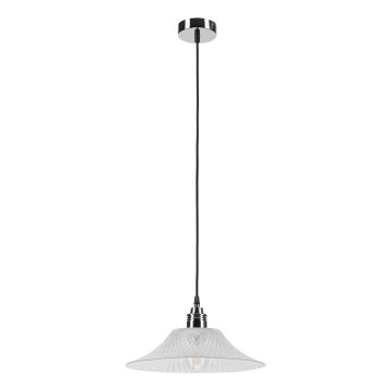 Lustră suspendată pe cablu JULL 1xE27/15W/230V crom lucios/sticlă transparentă