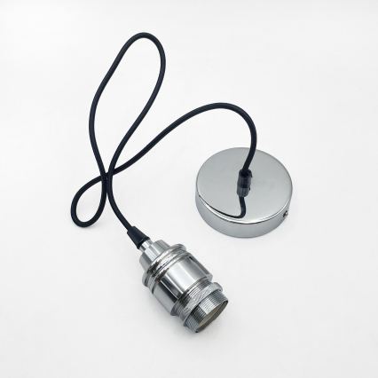 Lustră suspendată pe cablu JULL 1xE27/15W/230V crom lucios/sticlă transparentă