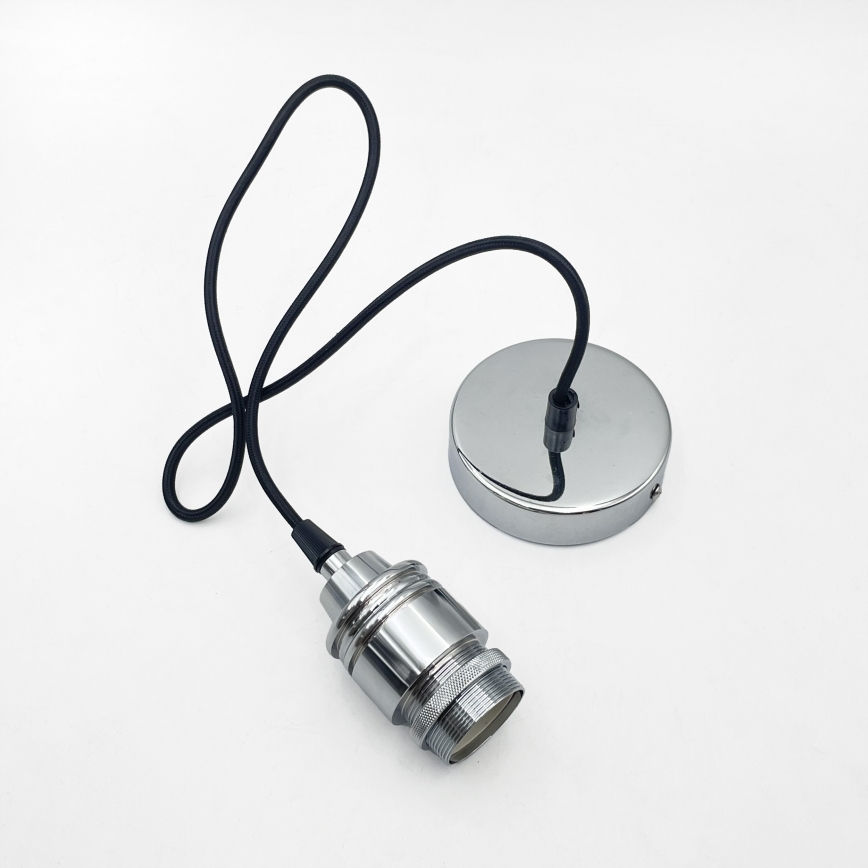 Lustră suspendată pe cablu JULL 1xE27/15W/230V crom lucios/sticlă transparentă