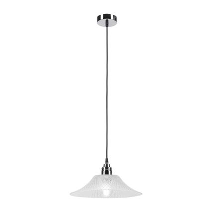 Lustră suspendată pe cablu JULL 1xE27/15W/230V crom lucios/sticlă transparentă