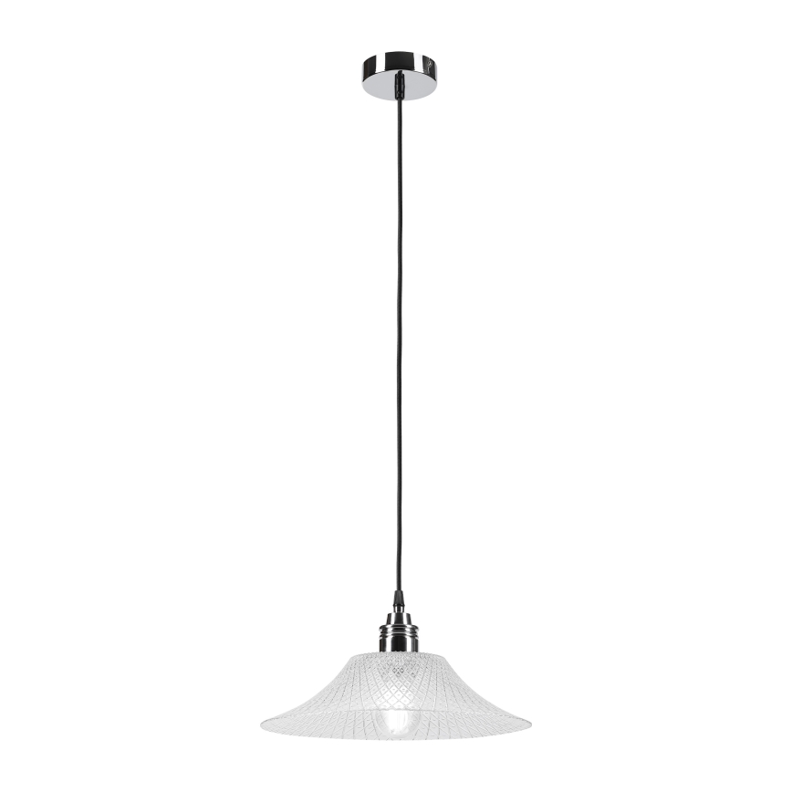 Lustră suspendată pe cablu JULL 1xE27/15W/230V crom lucios/sticlă transparentă