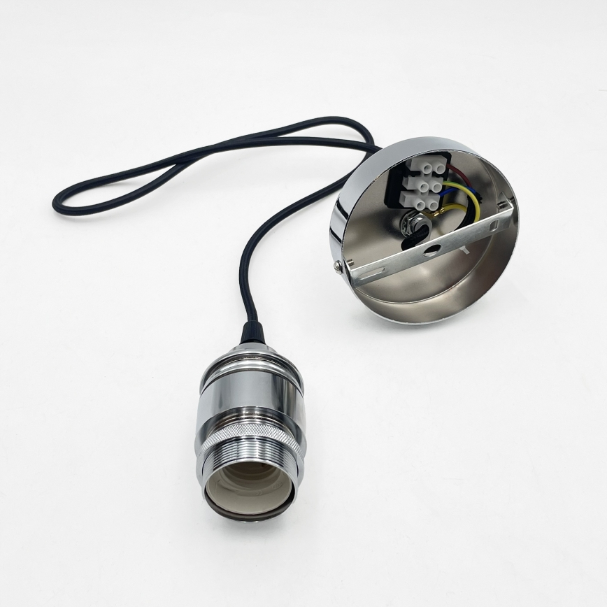 Lustră suspendată pe cablu JULL 1xE27/15W/230V crom lucios/sticlă transparentă