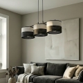 Lustră suspendată pe cablu KARBON 3xE27/15W/230V negru/gri