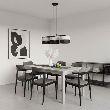 Lustră suspendată pe cablu KARBON 3xE27/15W/230V negru/gri