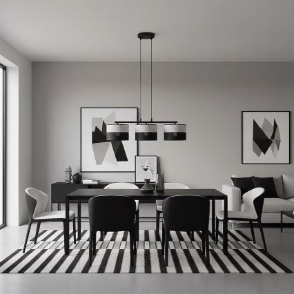 Lustră suspendată pe cablu KARBON 3xE27/15W/230V negru/gri