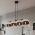 Lustră suspendată pe cablu KARBON 4xE27/15W/230V neagră/gri