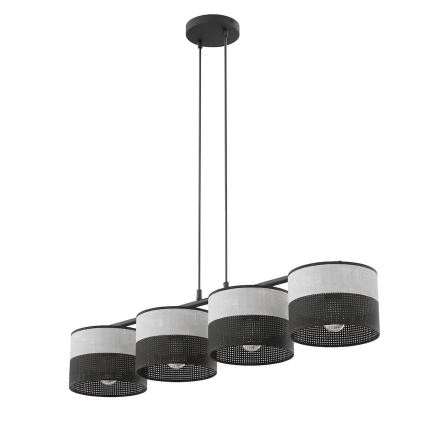 Lustră suspendată pe cablu KARBON 4xE27/15W/230V neagră/gri