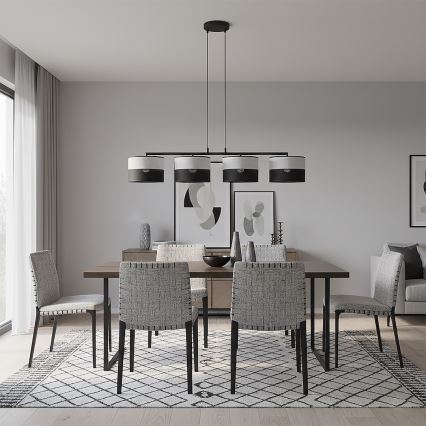 Lustră suspendată pe cablu KARBON 4xE27/15W/230V neagră/gri