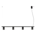 Lustră suspendată pe cablu KARBON 4xGU10/10W/230V negru
