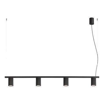 Lustră suspendată pe cablu KARBON 4xGU10/10W/230V negru