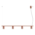 Lustră suspendată pe cablu KARBON 4xGU10/10W/230V portocalie