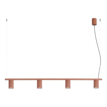 Lustră suspendată pe cablu KARBON 4xGU10/10W/230V portocalie