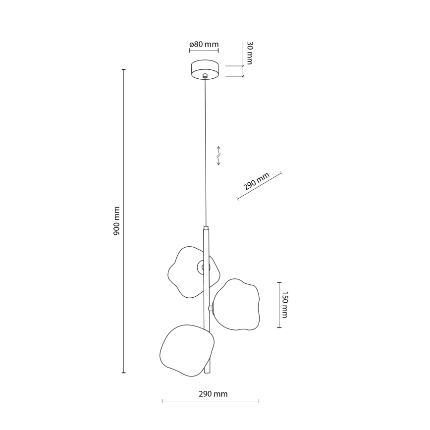 Lustră suspendată pe cablu LAVA, 3xG9/8W/230V, bronz/bej fumuriu