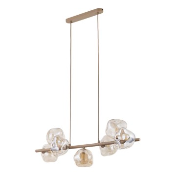 Lustră suspendată pe cablu LAVA 7xG9/8W/230V bej/bej fumuriu