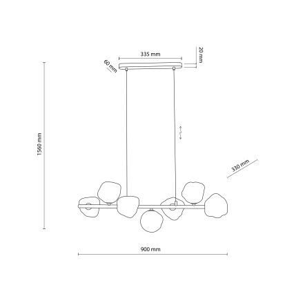 Lustră suspendată pe cablu LAVA 7xG9/8W/230V bej/bej fumuriu