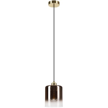 Lustră suspendată pe cablu LIAH 1xE27/15W/230V auriu/maro fumuriu