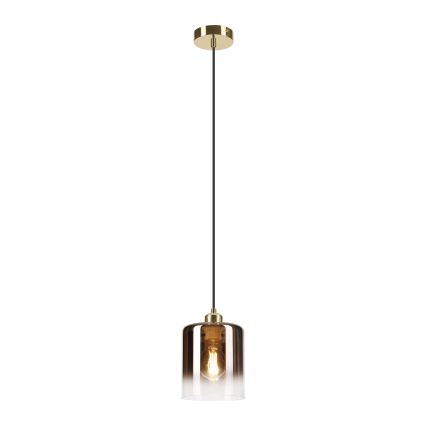 Lustră suspendată pe cablu LIAH 1xE27/15W/230V auriu/maro fumuriu