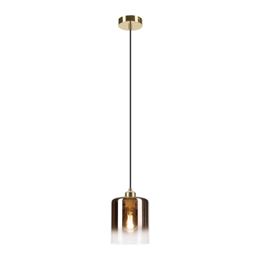 Lustră suspendată pe cablu LIAH 1xE27/15W/230V auriu/maro fumuriu