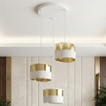 Lustră suspendată pe cablu LUX 3xE27/15W/230V alb/auriu