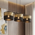 Lustră suspendată pe cablu LUX 3xE27/15W/230V negru/auriu