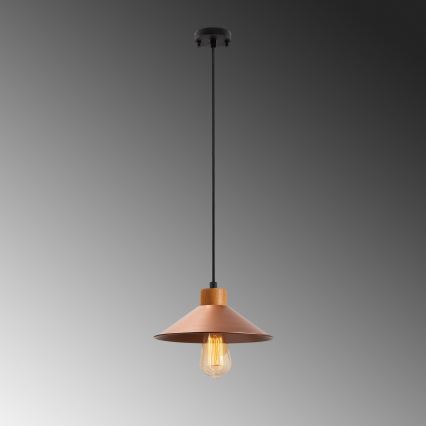 Lustră suspendată pe cablu MANAVGAT 1xE27/40W/230V cupru/maro