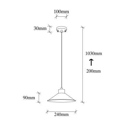 Lustră suspendată pe cablu MANAVGAT 1xE27/40W/230V cupru/maro