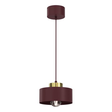 Lustră suspendată pe cablu MARTI 1xE27/15W/230V vișiniu/auriu