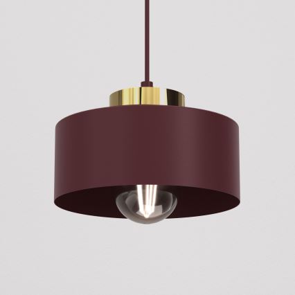 Lustră suspendată pe cablu MARTI 1xE27/15W/230V vișiniu/auriu