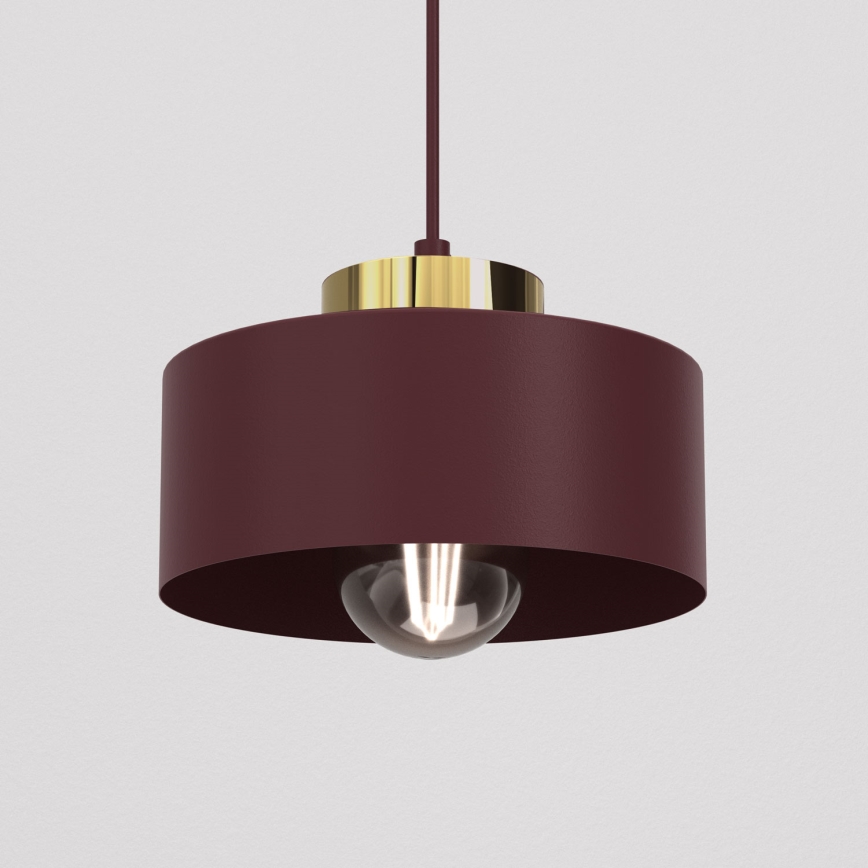 Lustră suspendată pe cablu MARTI 1xE27/15W/230V vișiniu/auriu