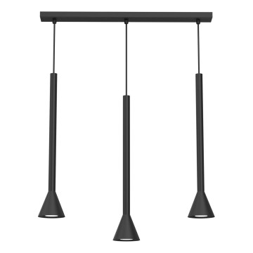 Lustră suspendată pe cablu MAZZO, 3x GU10/8W/230V, negru