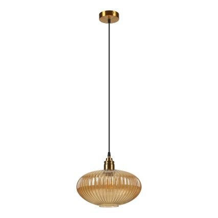 Lustră suspendată pe cablu MILOU 1xE27/15W/230V auriu/bej fumuriu