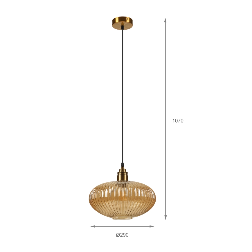 Lustră suspendată pe cablu MILOU 1xE27/15W/230V auriu/bej fumuriu