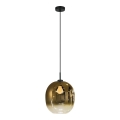 Lustră suspendată pe cablu MIRROR 1xE27/14W/230V auriu fumuriu