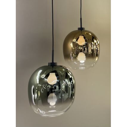 Lustră suspendată pe cablu MIRROR 1xE27/14W/230V auriu fumuriu