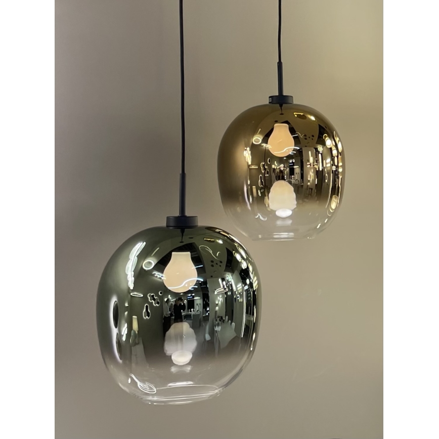 Lustră suspendată pe cablu MIRROR 1xE27/14W/230V auriu fumuriu