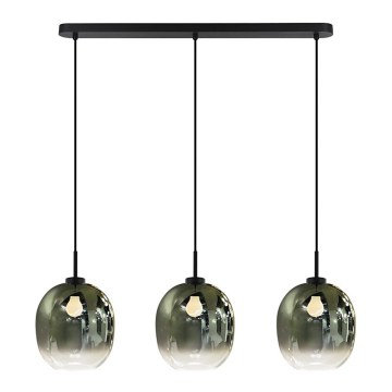 Lustră suspendată pe cablu MIRROR 3xE27/14W/230V negru fumuriu