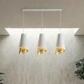 Lustră suspendată pe cablu MODA, 3x E27/15W/230V, alb/auriu