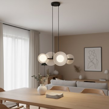 Lustră suspendată pe cablu MODEL 4xG9/8W/230V, albă