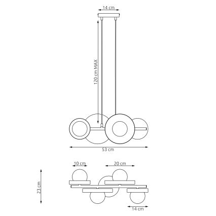Lustră suspendată pe cablu MODEL 4xG9/8W/230V, albă