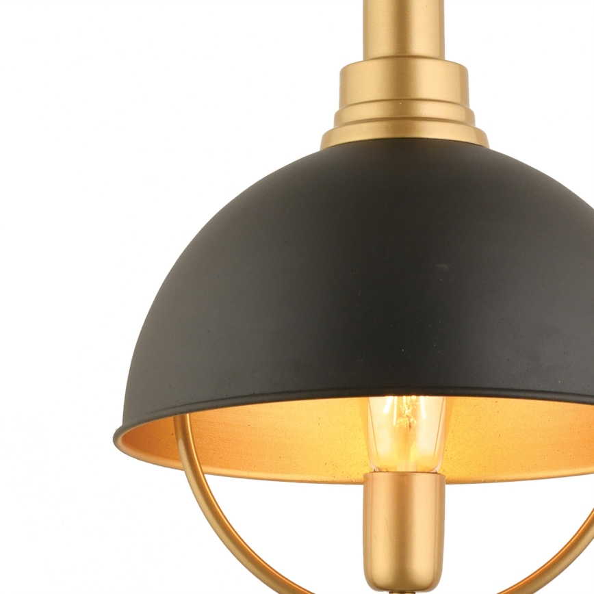 Lustră suspendată pe cablu MONZA 1xE27/40W/230V diam. 30 cm negru/auriu